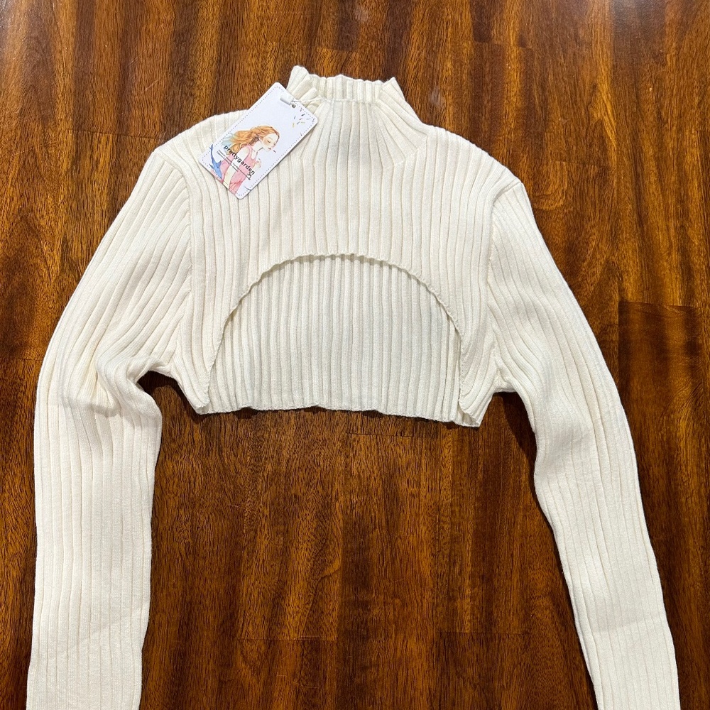 Pretty Garden Mock Neck Bolero Top -‎ Size S - NEW With Tags. - Picture 4 of 11